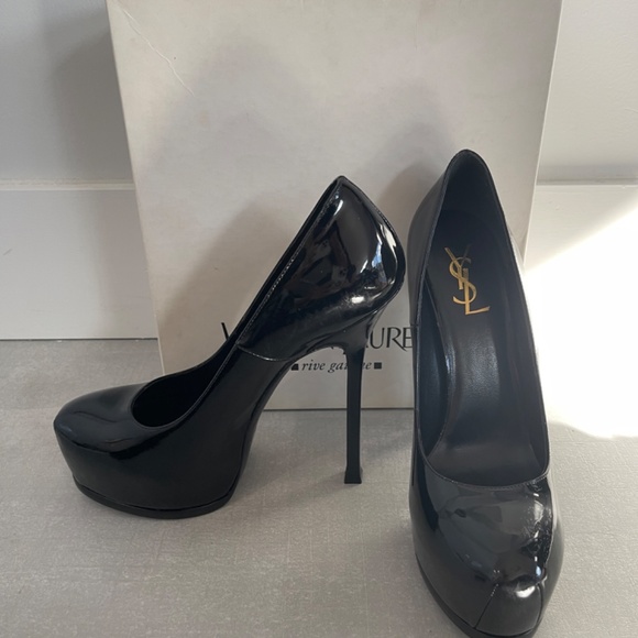 Saint Laurent platform pumps, Black Patent Leather, heel 110, Sz40 ‼️Authentic‼️ - Picture 5 of 8